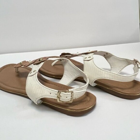 Andiamo Adanielle Womens White & Tan Flower Thong Sandals Size 8.5 - Picture 3 of 10